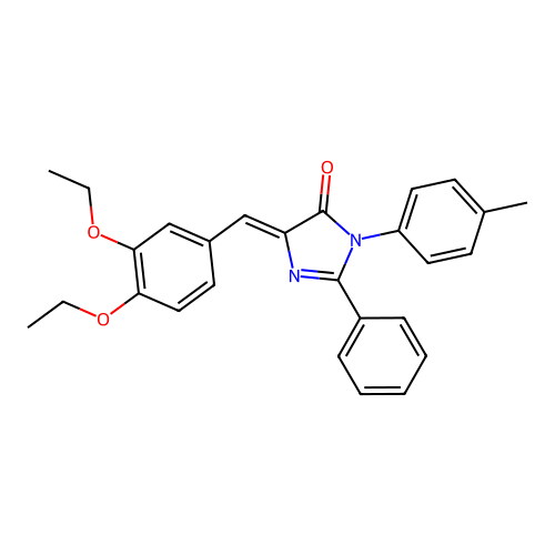 (5Z)-5-[(3,4-diethoxyphenyl)methylidene]-3-(4-methylphenyl)-2-phenylimidazol-4-one structure