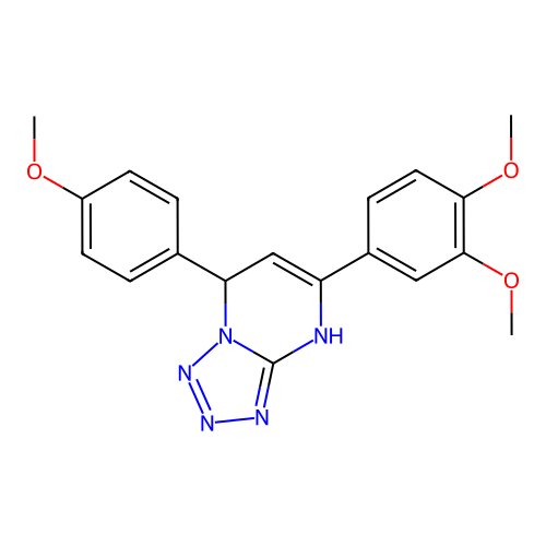 5-(3,4-dimethoxyphenyl)-7-(4-methoxyphenyl)-4,7-dihydrotetrazolo[1,5-a]pyrimidine structure