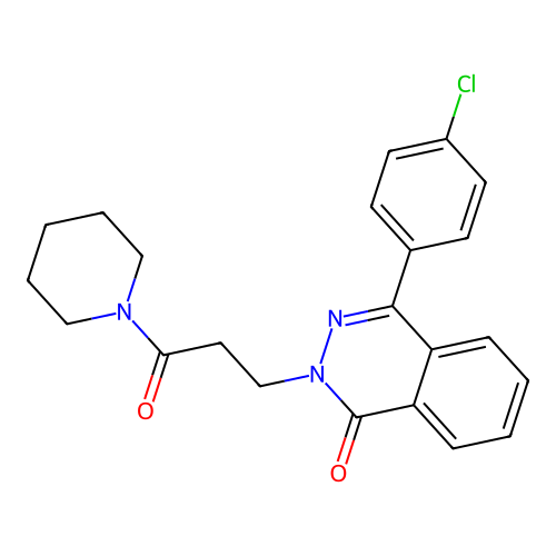 4-(4-chlorophenyl)-2-[3-oxo-3-(piperidin-1-yl)propyl]phthalazin-1(2H)-one structure