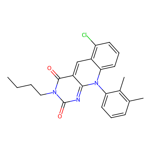 3-butyl-6-chloro-10-(2,3-dimethylphenyl)pyrimido[4,5-b]quinoline-2,4(3H,10H)-dione structure
