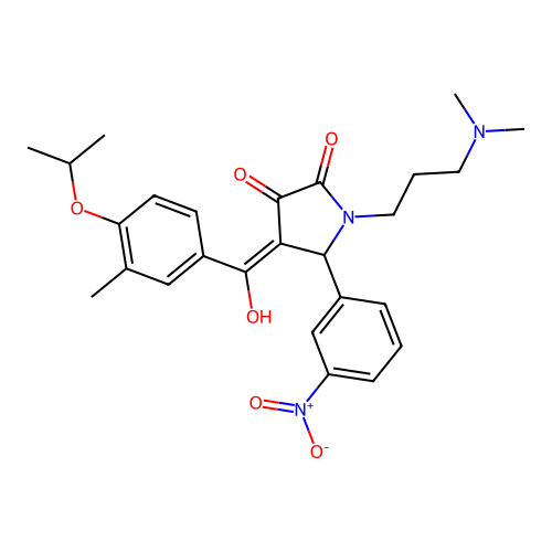 (4E)-1-[3-(dimethylamino)propyl]-4-[hydroxy-(3-methyl-4-propan-2-yloxyphenyl)methylidene]-5-(3-nitrophenyl)pyrrolidine-2,3-dione structure