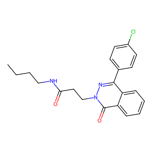 N-butyl-3-(4-(4-chlorophenyl)-1-oxophthalazin-2(1H)-yl)propanamide structure