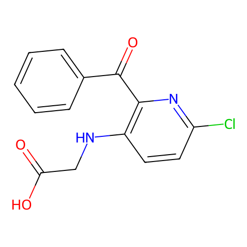 N-[6-chloro-2-(phenylcarbonyl)pyridin-3-yl]glycine structure