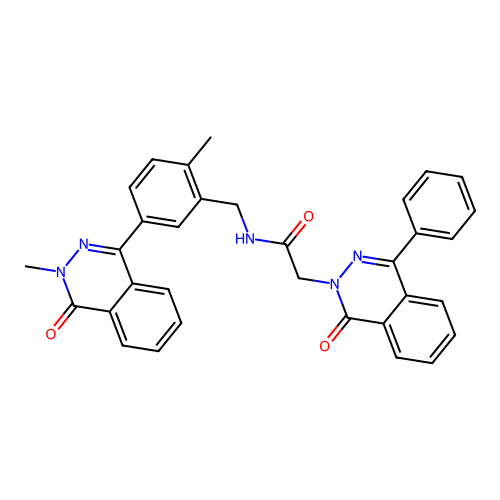 N-(2-methyl-5-(3-methyl-4-oxo-3,4-dihydrophthalazin-1-yl)benzyl)-2-(1-oxo-4-phenylphthalazin-2(1H)-yl)acetamide structure