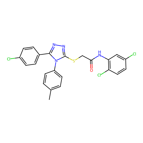 2-{[5-(4-chlorophenyl)-4-(4-methylphenyl)-4H-1,2,4-triazol-3-yl]sulfanyl}-N-(2,5-dichlorophenyl)acetamide structure