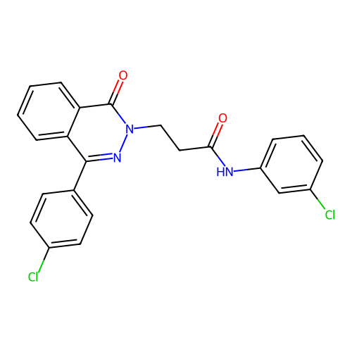 N-(3-chlorophenyl)-3-(4-(4-chlorophenyl)-1-oxophthalazin-2(1H)-yl)propanamide structure