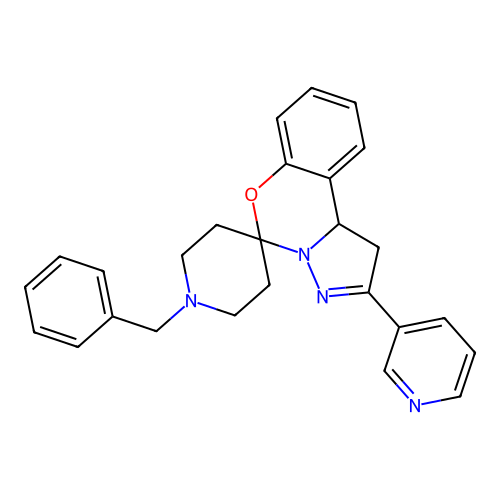 1'-benzyl-2-(pyridin-3-yl)-1,10b-dihydrospiro[benzo[e]pyrazolo[1,5-c][1,3]oxazine-5,4'-piperidine] structure