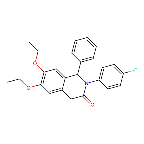6,7-diethoxy-2-(4-fluorophenyl)-1-phenyl-1,4-dihydroisoquinolin-3(2H)-one structure