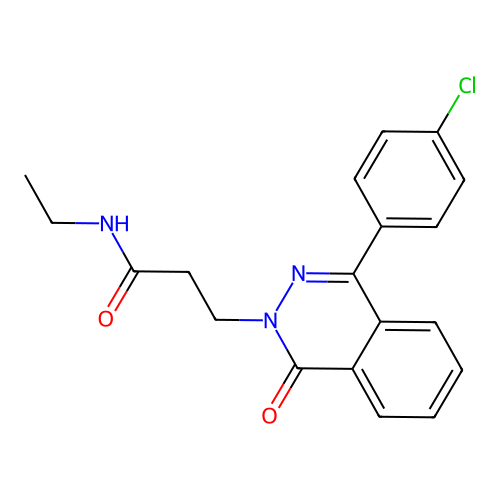 3-(4-(4-chlorophenyl)-1-oxophthalazin-2(1H)-yl)-N-ethylpropanamide structure