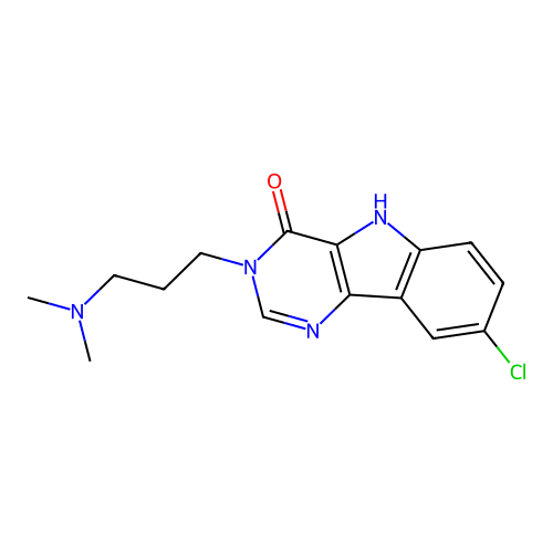 8-chloro-3-(3-(dimethylamino)propyl)-3H-pyrimido[5,4-b]indol-4(5H)-one structure