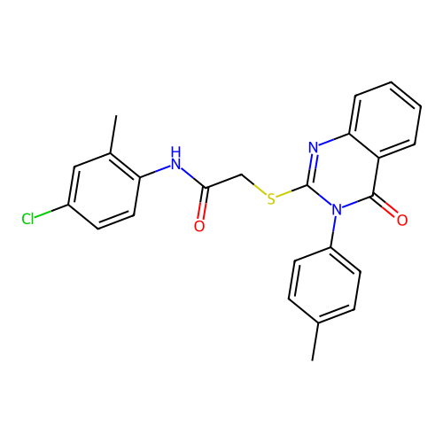 N-(4-chloro-2-methylphenyl)-2-((4-oxo-3-(p-tolyl)-3,4-dihydroquinazolin-2-yl)thio)acetamide structure