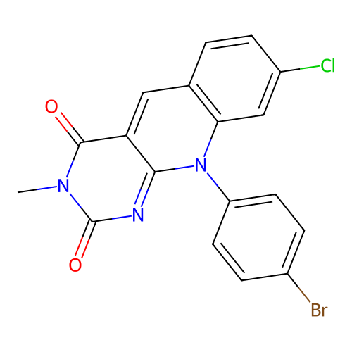 10-(4-bromophenyl)-8-chloro-3-methylpyrimido[4,5-b]quinoline-2,4(3H,10H)-dione structure