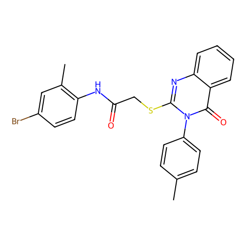 N-(4-bromo-2-methylphenyl)-2-{[3-(4-methylphenyl)-4-oxo-3,4-dihydroquinazolin-2-yl]sulfanyl}acetamide structure