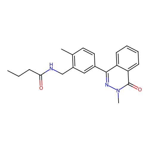 N-[2-Methyl-5-(3-methyl-4-oxo-3,4-dihydro-phthalazin-1-yl)-benzyl]-butyramide structure