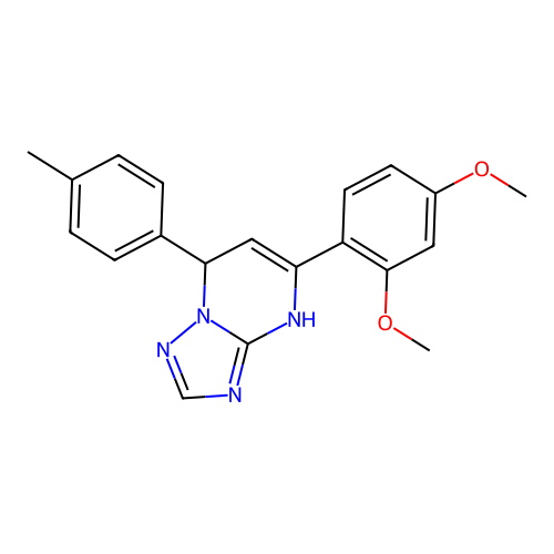 5-(2,4-dimethoxyphenyl)-7-(4-methylphenyl)-1,7-dihydro-[1,2,4]triazolo[1,5-a]pyrimidine structure