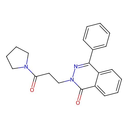 2-(3-oxo-3-(pyrrolidin-1-yl)propyl)-4-phenylphthalazin-1(2H)-one structure