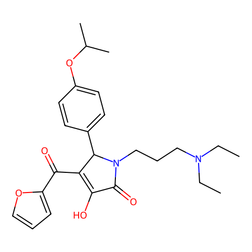 1-(3-(diethylamino)propyl)-4-(furan-2-carbonyl)-3-hydroxy-5-(4-isopropoxyphenyl)-1H-pyrrol-2(5H)-one structure