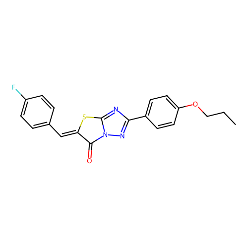 (5Z)-5-(4-fluorobenzylidene)-2-(4-propoxyphenyl)[1,3]thiazolo[3,2-b][1,2,4]triazol-6(5H)-one structure