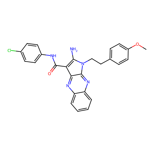 2-amino-N-(4-chlorophenyl)-1-[2-(4-methoxyphenyl)ethyl]-1H-pyrrolo[2,3-b]quinoxaline-3-carboxamide structure