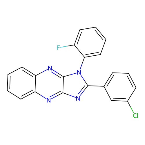 2-(3-chlorophenyl)-1-(2-fluorophenyl)-1H-imidazo[4,5-b]quinoxaline structure