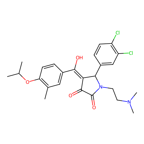5-(3,4-dichlorophenyl)-1-(2-dimethylaminoethyl)-4-[hydroxy-(3-methyl-4-propan-2-yloxyphenyl)methylidene]pyrrolidine-2,3-dione structure