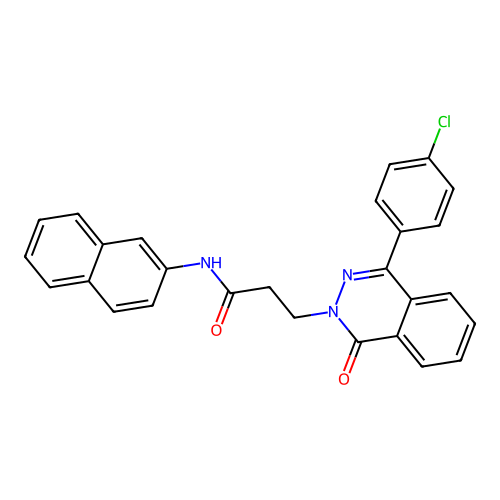 3-(4-(4-chlorophenyl)-1-oxo-2(1H)-phthalazinyl)-N-(2-naphthyl)propanamide structure