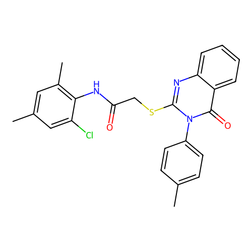 N-(2-chloro-4,6-dimethylphenyl)-2-{[3-(4-methylphenyl)-4-oxo-3,4-dihydroquinazolin-2-yl]sulfanyl}acetamide structure