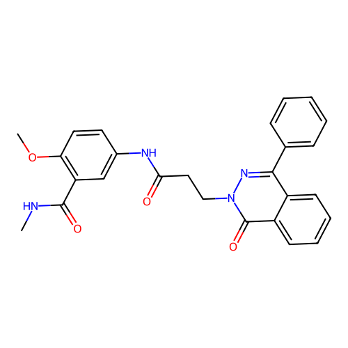 2-methoxy-N-methyl-5-(3-(1-oxo-4-phenylphthalazin-2(1H)-yl)propanamido)benzamide structure