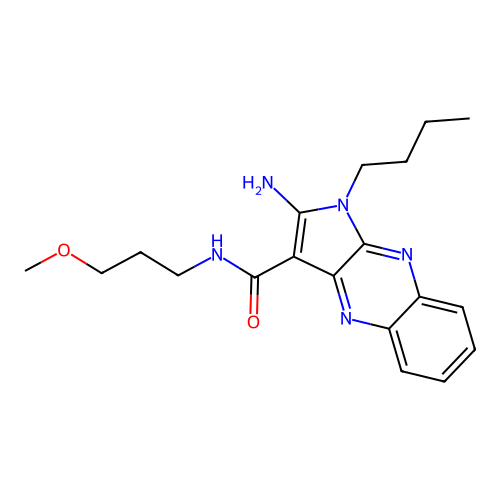 2-amino-1-butyl-N-(3-methoxypropyl)-1H-pyrrolo[2,3-b]quinoxaline-3-carboxamide structure