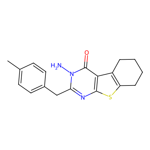 3-amino-2-(4-methylbenzyl)-5,6,7,8-tetrahydrobenzo[4,5]thieno[2,3-d]pyrimidin-4(3H)-one structure