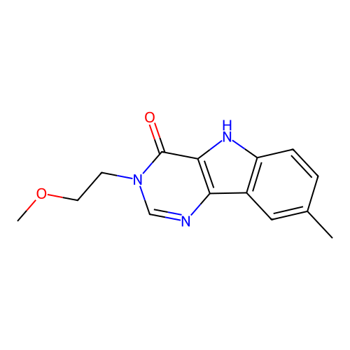3-(2-methoxyethyl)-8-methyl-3H-pyrimido[5,4-b]indol-4(5H)-one structure