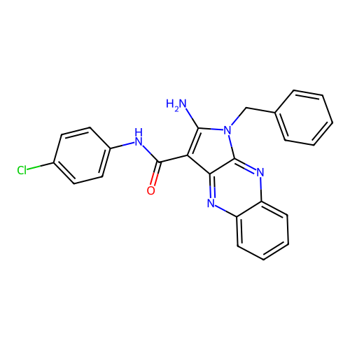 2-amino-1-benzyl-N-(4-chlorophenyl)-1H-pyrrolo[2,3-b]quinoxaline-3-carboxamide structure