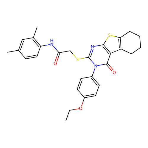 N-(2,4-dimethylphenyl)-2-{[3-(4-ethoxyphenyl)-4-oxo-3,4,5,6,7,8-hexahydro[1]benzothieno[2,3-d]pyrimidin-2-yl]sulfanyl}acetamide structure