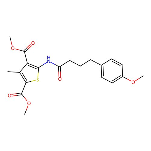 dimethyl 5-(4-(4-methoxyphenyl)butanamido)-3-methylthiophene-2,4-dicarboxylate structure