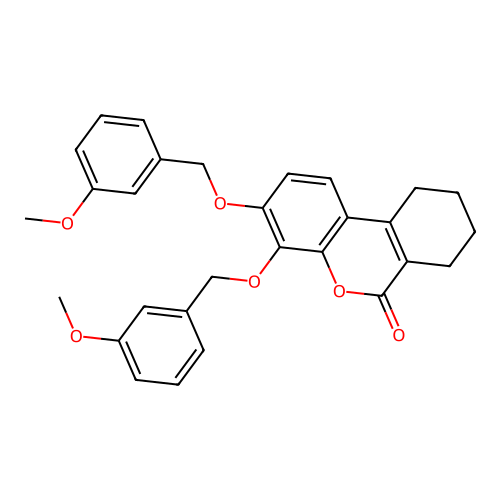 3,4-bis[(3-methoxybenzyl)oxy]-7,8,9,10-tetrahydro-6H-benzo[c]chromen-6-one structure
