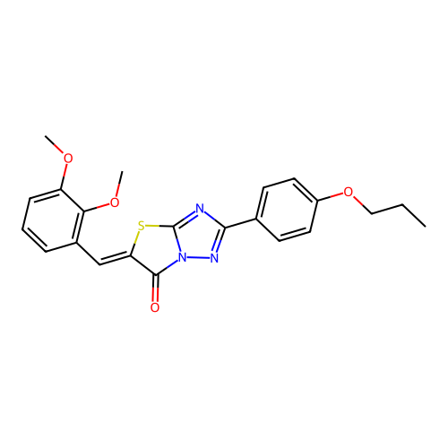 (5Z)-5-[(2,3-dimethoxyphenyl)methylidene]-2-(4-propoxyphenyl)-[1,3]thiazolo[3,2-b][1,2,4]triazol-6-one structure