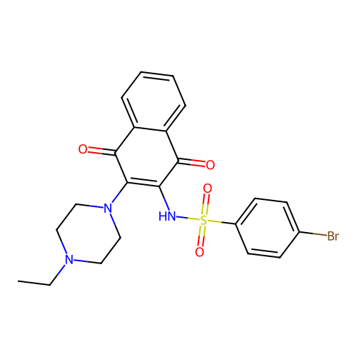 4-bromo-N-[3-(4-ethylpiperazin-1-yl)-1,4-dioxonaphthalen-2-yl]benzenesulfonamide structure