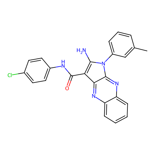 2-amino-N-(4-chlorophenyl)-1-(3-methylphenyl)-1H-pyrrolo[2,3-b]quinoxaline-3-carboxamide structure