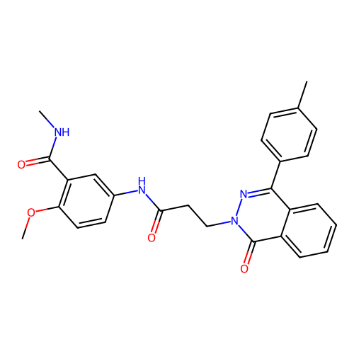 2-methoxy-N-methyl-5-({3-[4-(4-methylphenyl)-1-oxophthalazin-2(1H)-yl]propanoyl}amino)benzamide structure