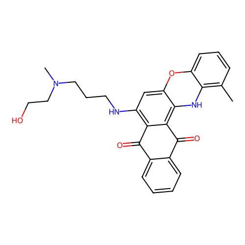 7-((3-((2-hydroxyethyl)(methyl)amino)propyl)amino)-1-methyl-8H-naphtho[2,3-a]phenoxazine-8,13(14H)-dione structure