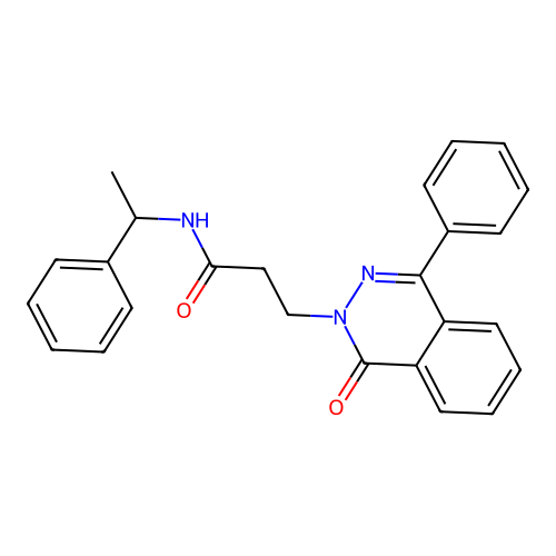 3-(1-oxo-4-phenylphthalazin-2(1H)-yl)-N-(1-phenylethyl)propanamide structure