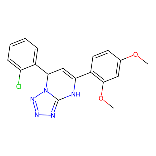 7-(2-Chlorophenyl)-5-(2,4-dimethoxyphenyl)-4,7-dihydrotetrazolo[1,5-a]pyrimidine structure