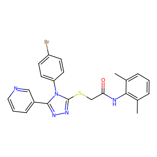 2-[[4-(4-bromophenyl)-5-pyridin-3-yl-1,2,4-triazol-3-yl]sulfanyl]-N-(2,6-dimethylphenyl)acetamide structure