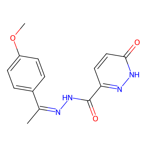 (Z)-N'-(1-(4-methoxyphenyl)ethylidene)-6-oxo-1,6-dihydropyridazine-3-carbohydrazide structure
