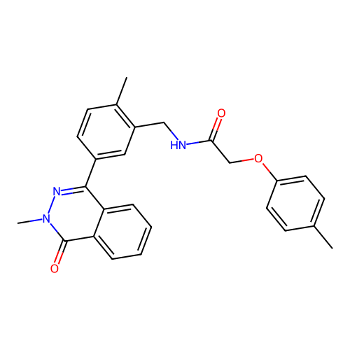 N-(2-methyl-5-(3-methyl-4-oxo-3,4-dihydrophthalazin-1-yl)benzyl)-2-(p-tolyloxy)acetamide structure