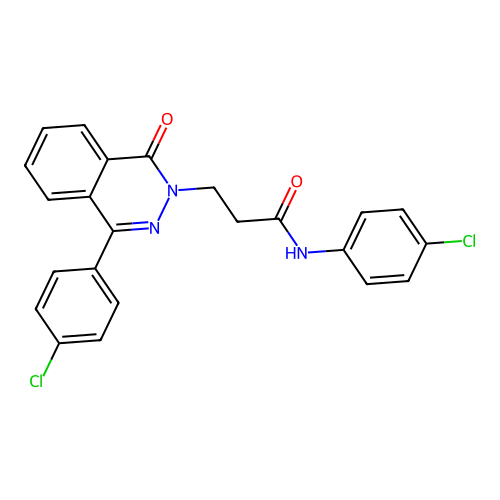 N-(4-chlorophenyl)-3-(4-(4-chlorophenyl)-1-oxophthalazin-2(1H)-yl)propanamide structure