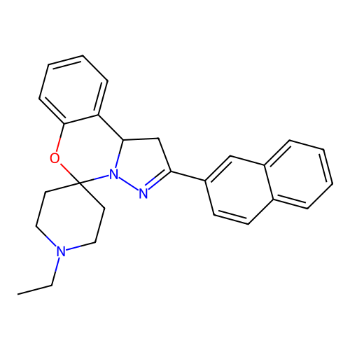 1'-ethyl-2-(naphthalen-2-yl)-1,10b-dihydrospiro[benzo[e]pyrazolo[1,5-c][1,3]oxazine-5,4'-piperidine] structure