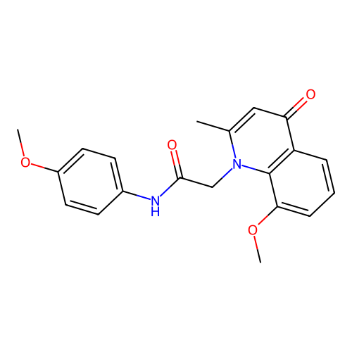2-(8-methoxy-2-methyl-4-oxoquinolin-1(4H)-yl)-N-(4-methoxyphenyl)acetamide structure