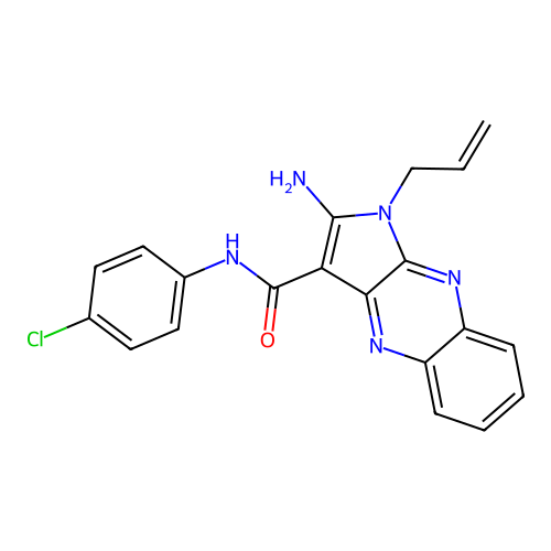1-allyl-2-amino-N-(4-chlorophenyl)-1H-pyrrolo[2,3-b]quinoxaline-3-carboxamide structure
