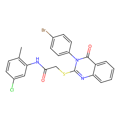 2-{[3-(4-bromophenyl)-4-oxo-3,4-dihydroquinazolin-2-yl]sulfanyl}-N-(5-chloro-2-methylphenyl)acetamide structure